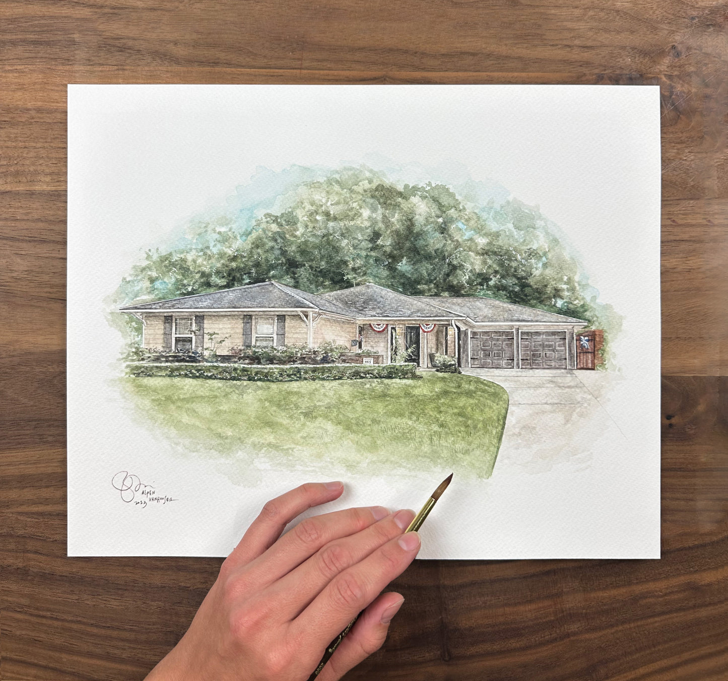 Custom Watercolor House Painting, Made to order, Home Portrait