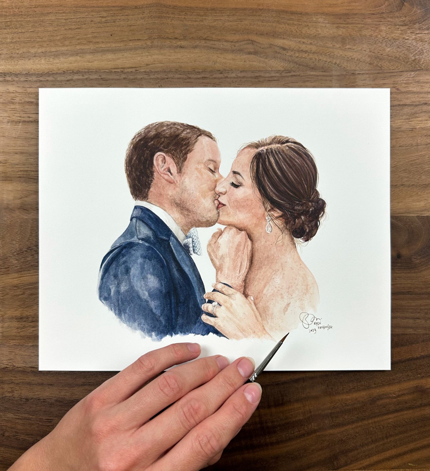 Custom Watercolor Portrait Painting, People and Pets