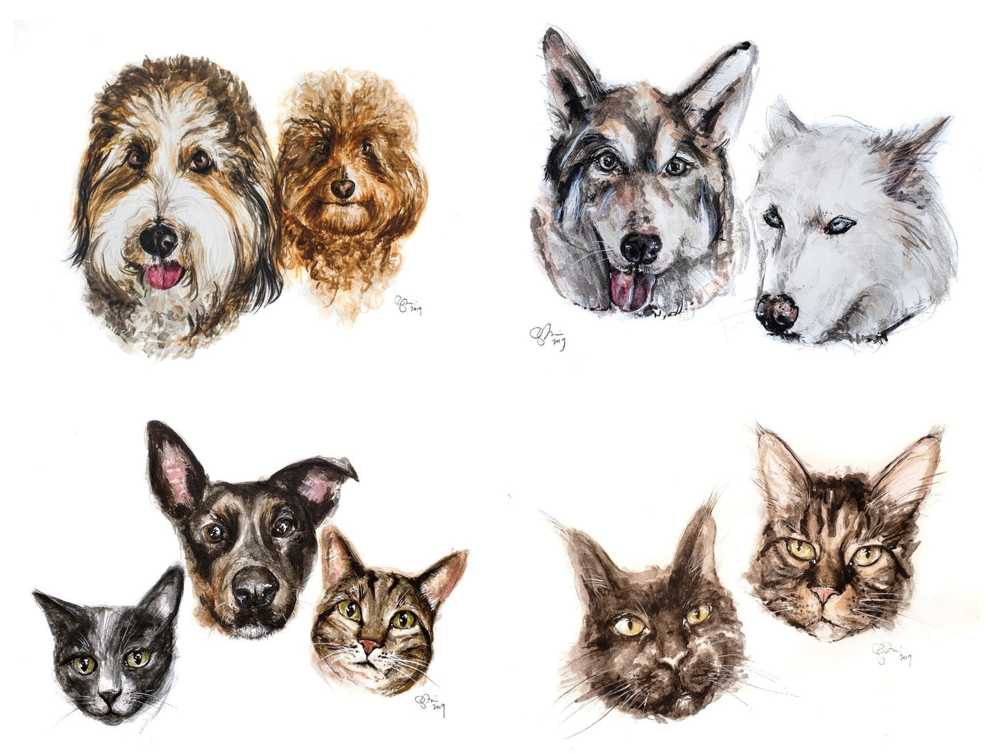 Custom Watercolor Pet Portrait Painting, Made to order, Any Animal