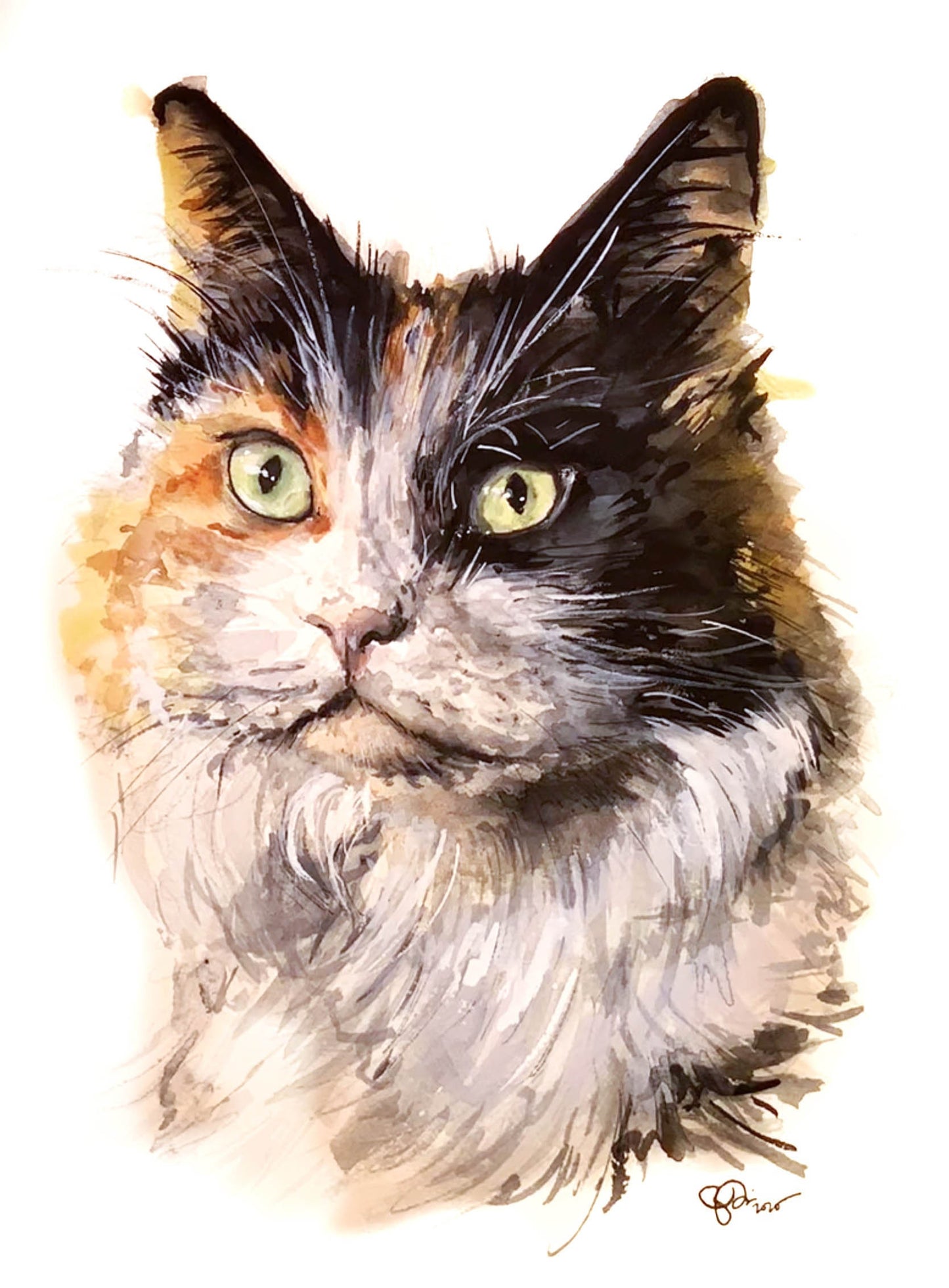 Custom Watercolor Pet Portrait Painting, Made to order, Any Animal