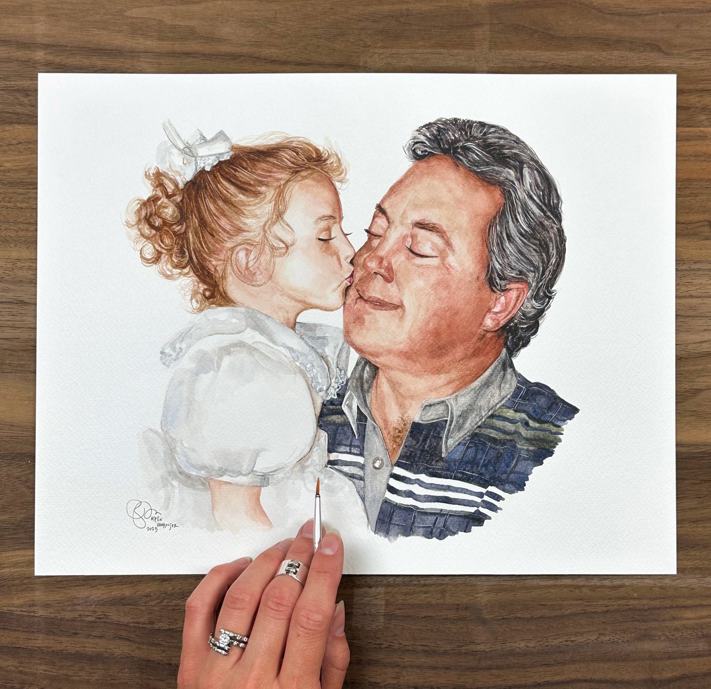 Custom Watercolor Portrait Painting, People and Pets