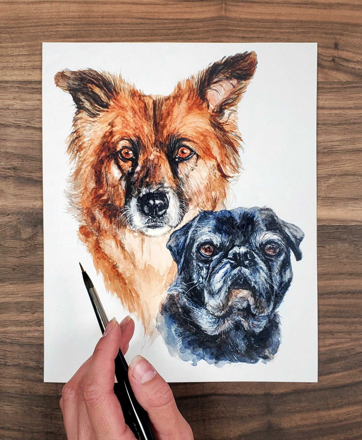 Custom Watercolor Pet Portrait Painting, Made to order, Any Animal