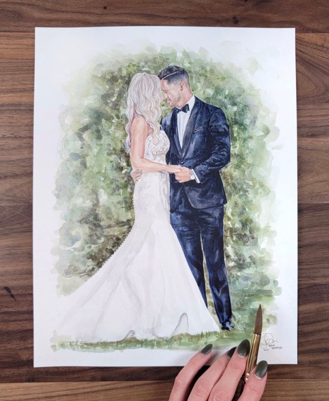 Custom Watercolor Portrait Painting, People and Pets